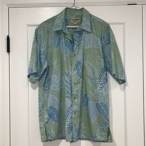Cooke Street Hawaiian Shirt Light Green/Blue Medium